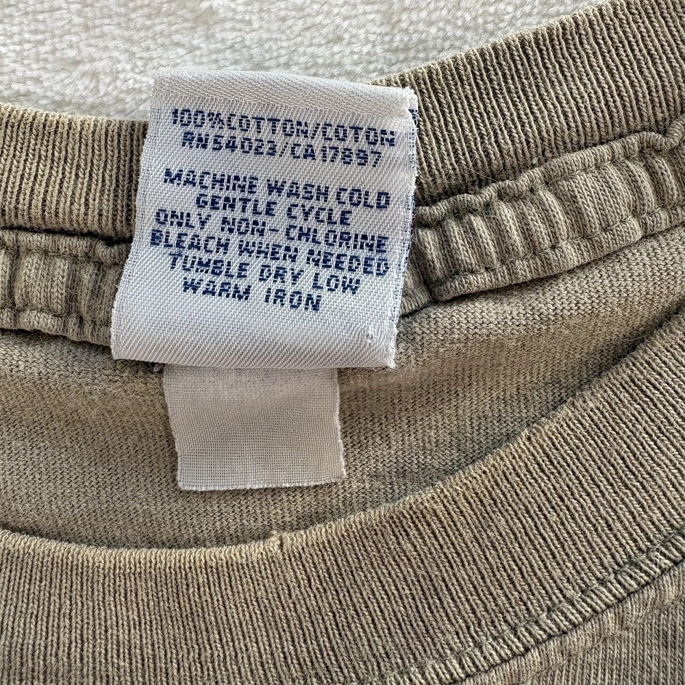 Vintage Old Navy Mens Large T-Shirt Pocket Stripe Beige Y2K Cotton Tee - Picture 8 of 9